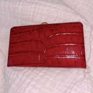 Abas Red Crocodile-Embossed Women's Clutch